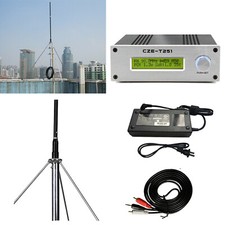 CZE-T251 FM Transmitter Stereo Broadcast Adjustable GP Antenna 25W Professional