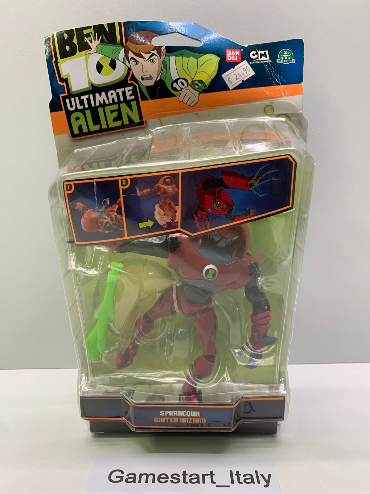 SPARACQUA WATER HAZARD BEN 10 ULTIMATE ALIEN BANDAI ACTION FIGURE NUOVO