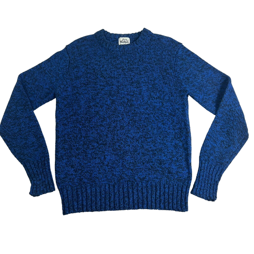 Woolrich Sweater Womens Size XL Knit Blue Wool Blend 9111 Crew Neck Vtg