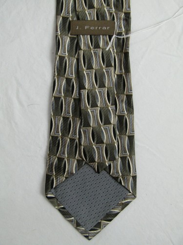 J. FERRAR GRAY BLUE SILK TIE DHT045 - Picture 2 of 2