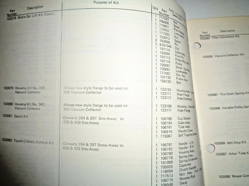 1971 Simplicity Lawn Garden Tractor & Attachments 103 Kit Numbers Book Manual - Picture 2 of 4
