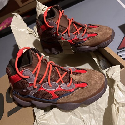 BRAND Adidas Yeezy 500 High Sumac Size Brown Red Blue
