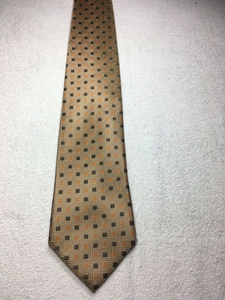 VAN HEUSEN CORBATA HOMBRE BEIGE CON NARANJA Y MARRÓN 3,75 X 59 Foto 2 de 4