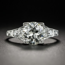 Vintage Art Deco 3.0Ct White Round Cut CZ Wedding Engagement Ring 925 Silver