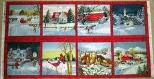 1 Colorful :Let It Snow" Christmas Cotton Quilting/Wallhanging Fabric Panel