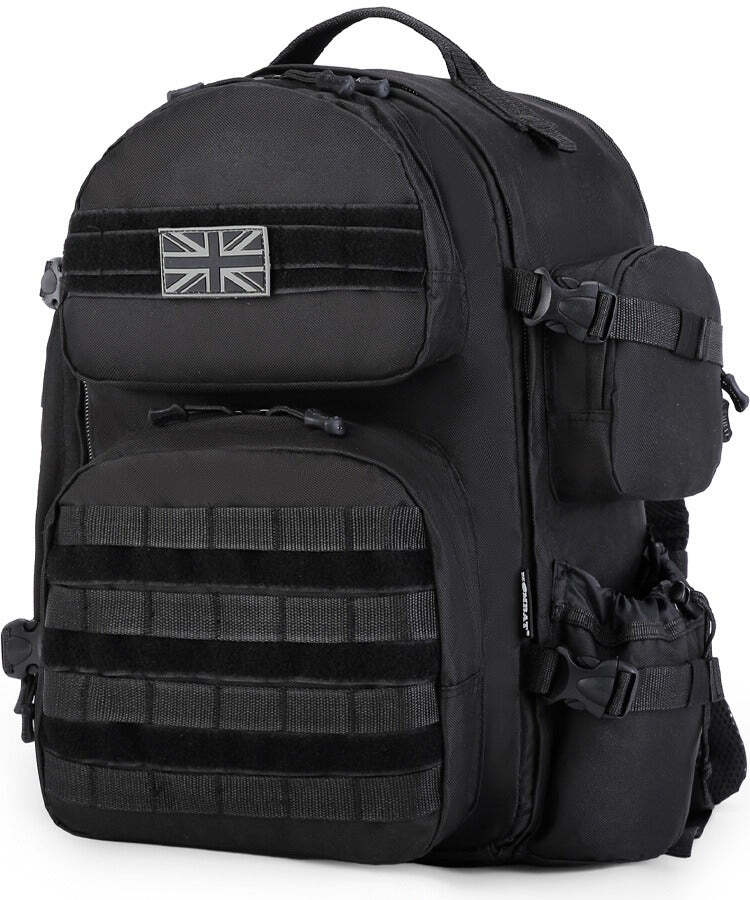 Venture Pack 45L Black Cadet Backpack MOLLE Rucksack Padded