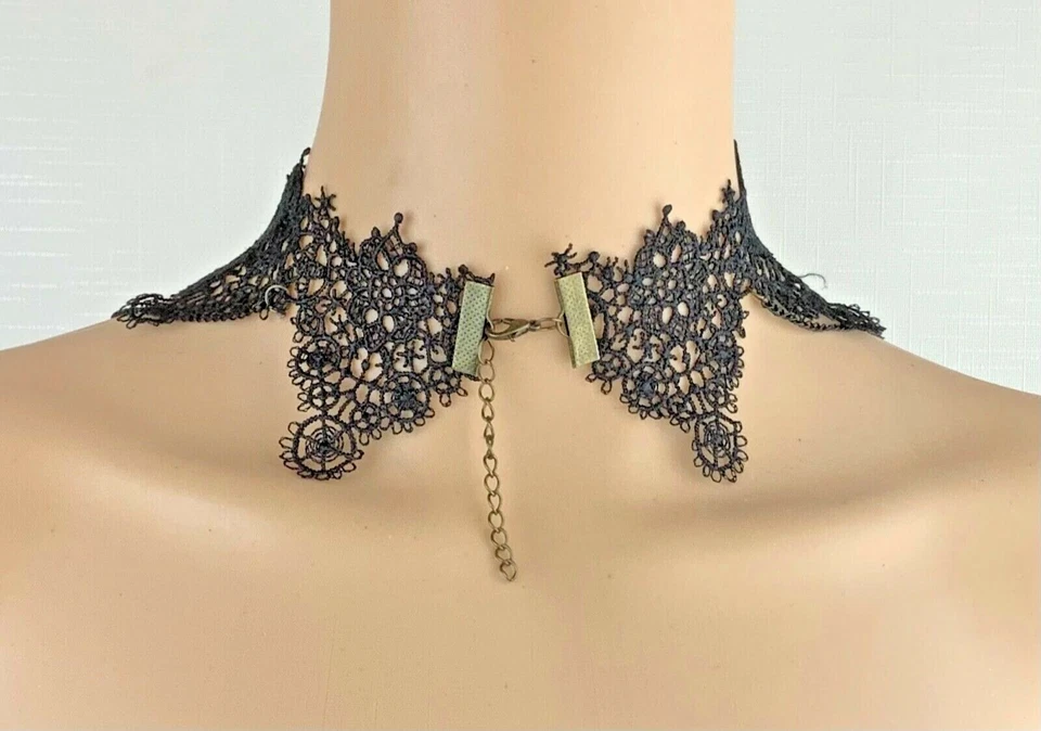 Disfraz Gótico Collares Gargantillas Steam Punk Lote de 3 Encaje Imitación Cabujones Perlas Foto 3 de 4