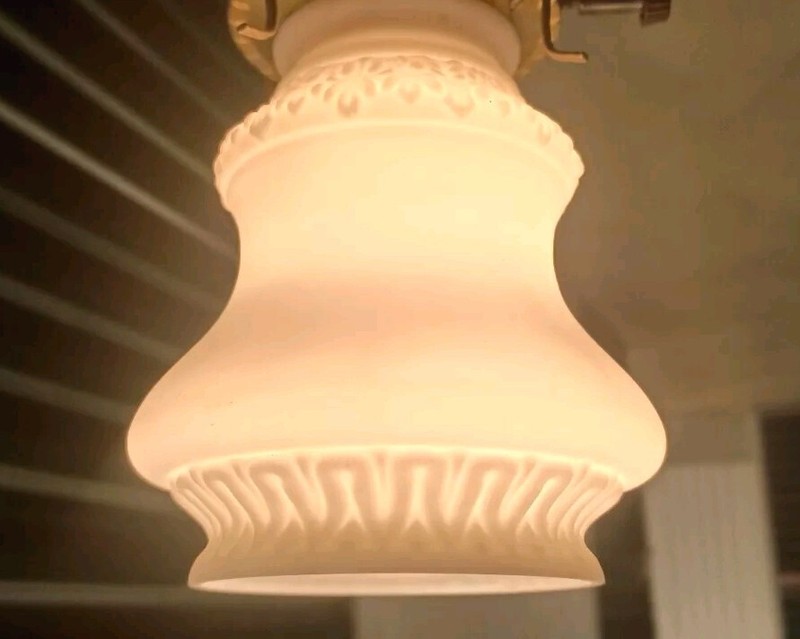Antique Milk Glass Shade For Sconce, Fixture # 2
