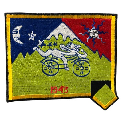 LSD Aufnäher Aufbügeln Bicycle Day Dr. Albert Hofmann 19 April Wappen Fahrrad