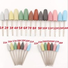 50Pcs Dental Lab Silicone Rubber Polishers Diamond Polishing Burs 2.35mm 28 Size