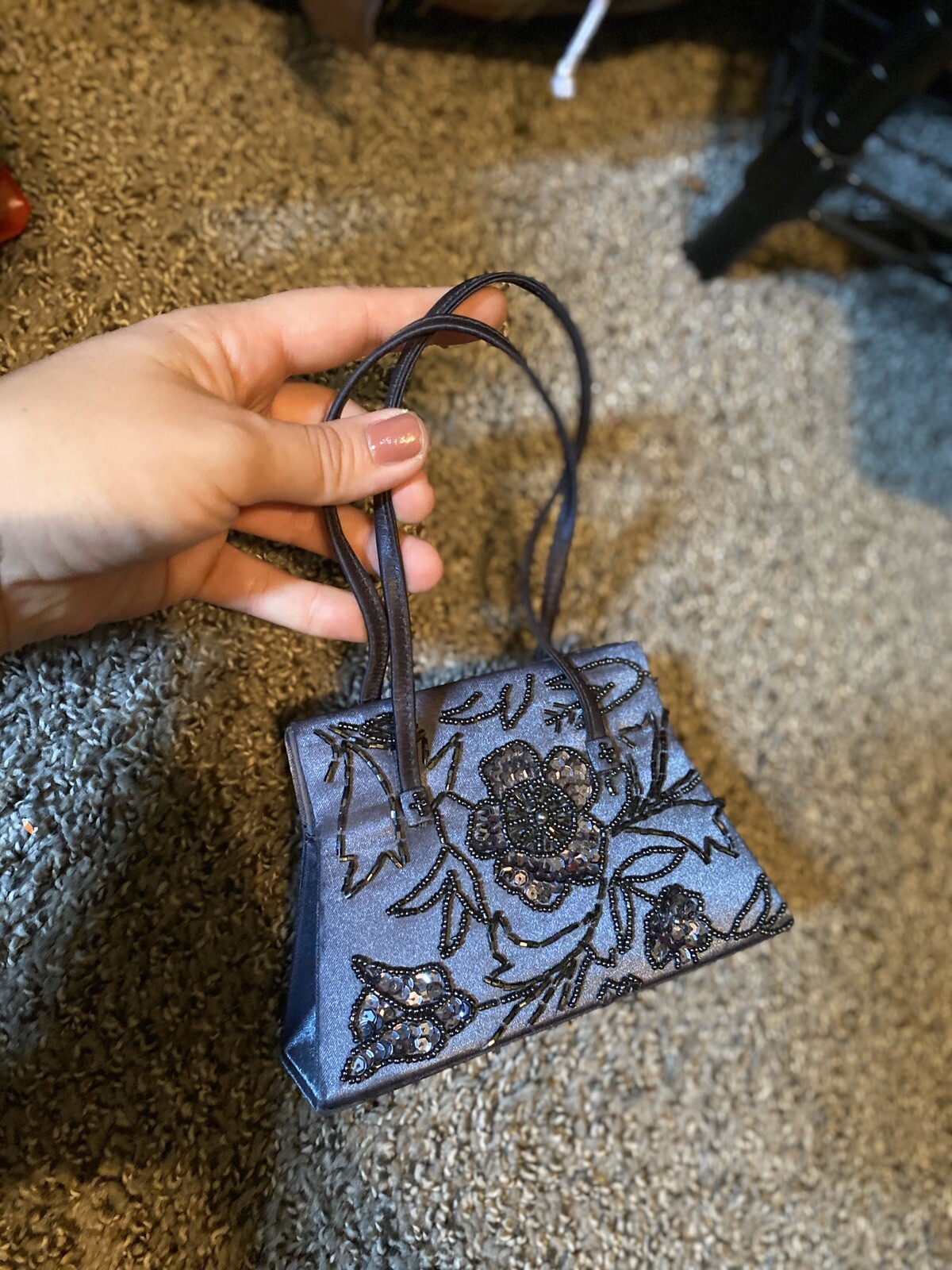 SAINT LAURENT y&s borsa originale autentica vintage retrò tracolla mini borsetta paillettes