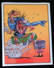 SKATEBOARD DECAL "RAMP RAT" 3 1/4 X 5" GLOSSY PEEL OFF 