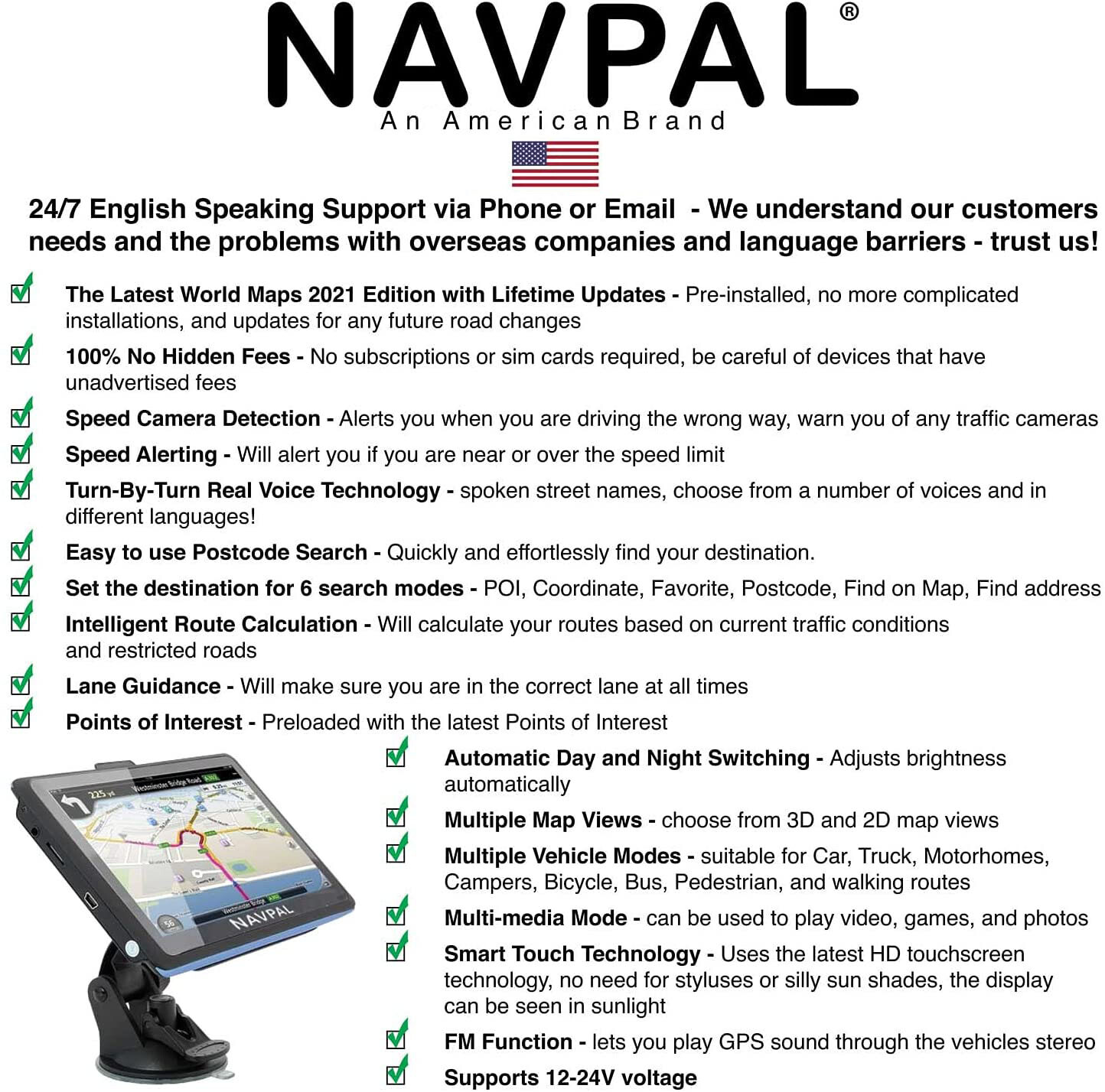 Semi Truck GPS Commercial Driver Big Rig Accessories Navigation System