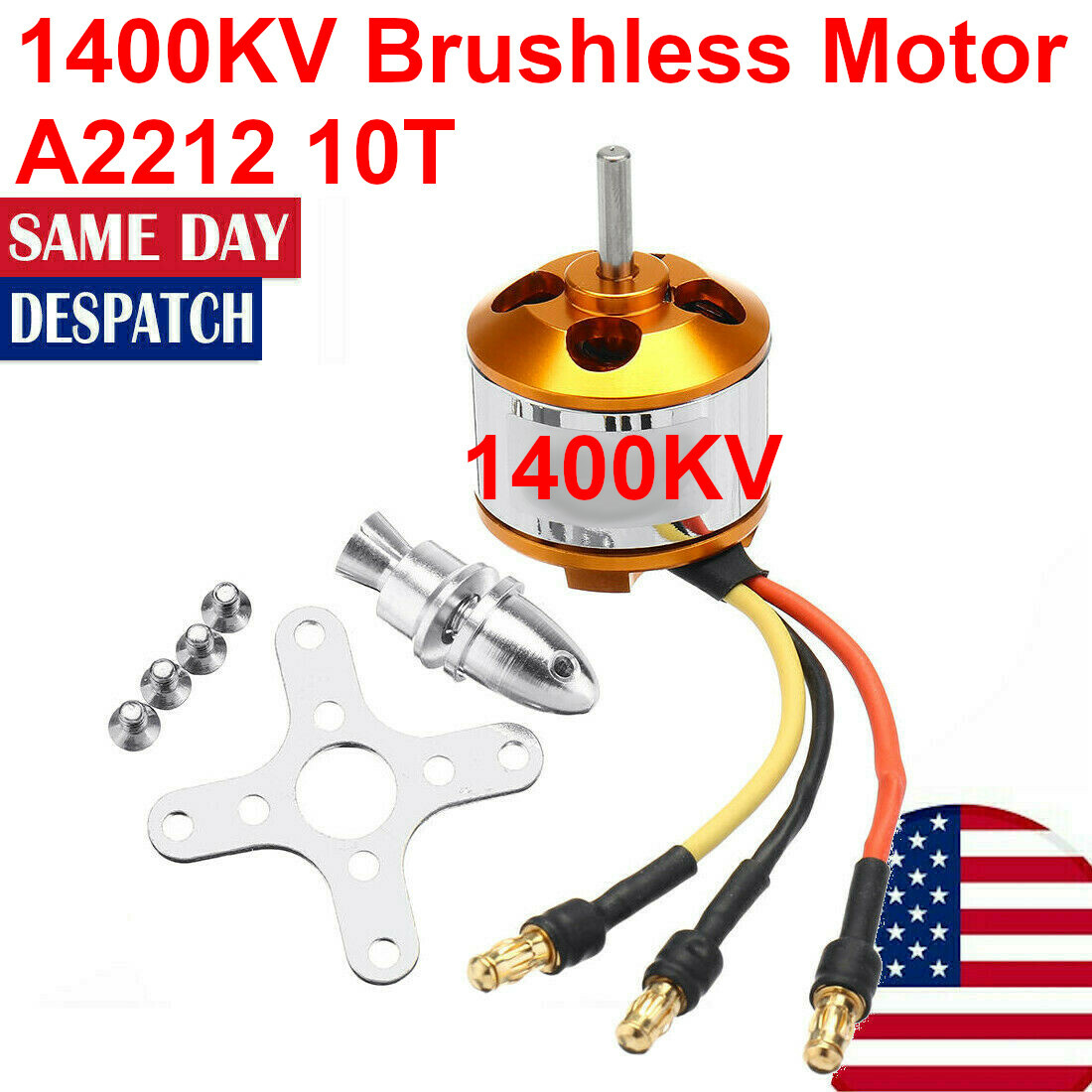 QWinOut A2212 1400KV Brushless Outrunner Motor 10T 30A Speed Controller ESC 3.5mm Banana Connectors For DIY RC Drone Aircraft KK 4 Axle Copter UFO (1 Set