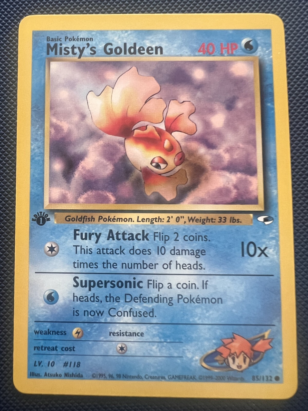 Misty's Goldeen 85/132 Common Pokemon Card 1st Edition Near Mint