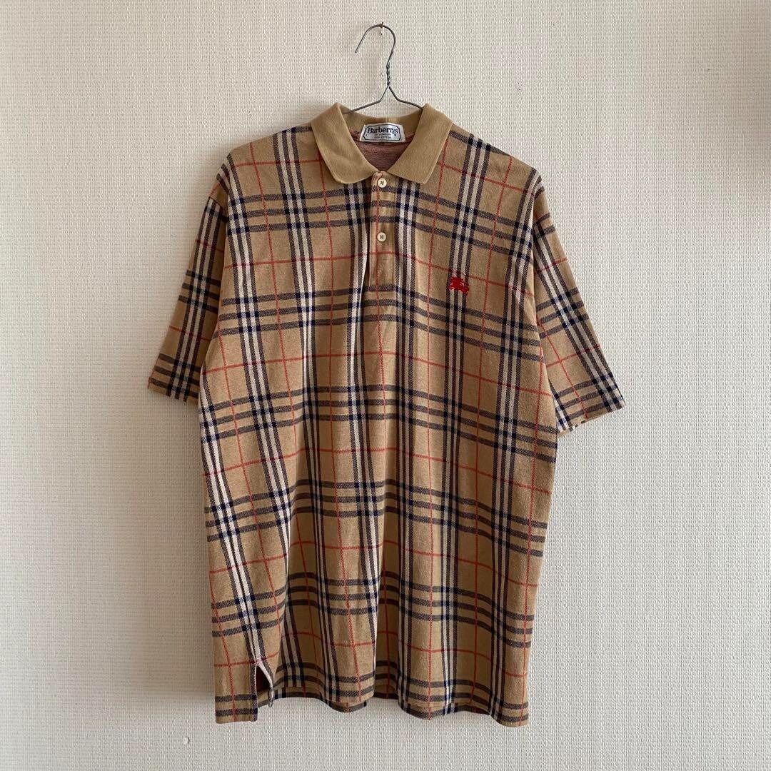 BURBERRY GOLF / nova check polo shirt/ポロシャツ/L/コットン/BEG/bfv11-050 BURBERRYS Beige Nova Check Polo shirt Short sleeve 100% Cotton Men