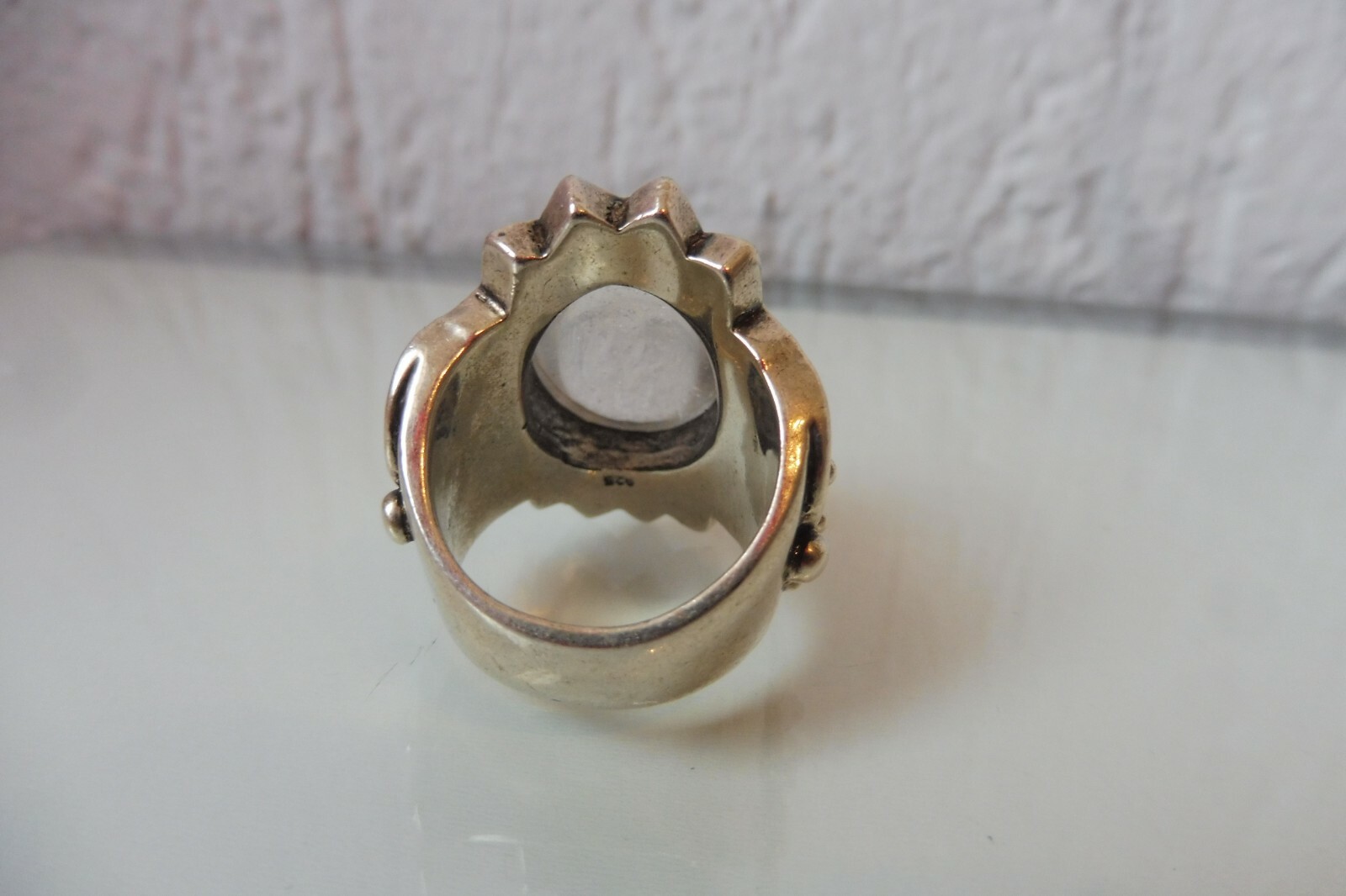 Beautiful, solid, large, old ring, 925 silver wit… - image 3