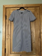 J Crew Mercantile Striped Casual Classic Dress Button Detail Shoulder Size M