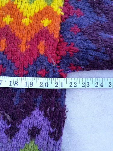 Cardigan vintage Pachamama in lana lavorato a mano da donna grande nativo Inc... - Foto 7 di 10