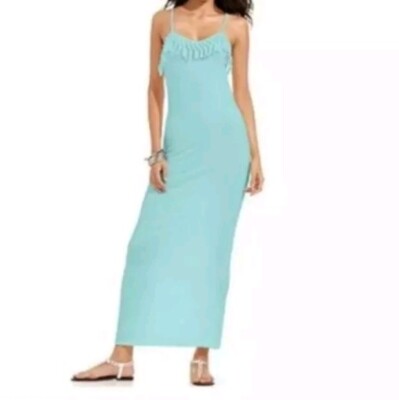 Rebel Sky Turquoise Beach Cover Up Fringe Maxi Dress Sz S | eBay Rebel Sky Turquoise Beach Cover Up Fringe Maxi Dress Sz S | eBay