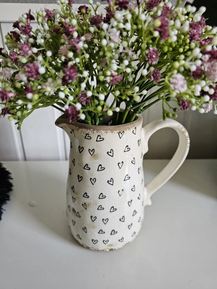 Clayre & Eef Deko Vase Krug  Kanne Herzen 16x12x18cm - Bild 1 von 1