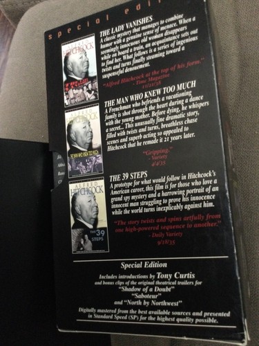 The Alfred Hitchcock Collection (VHS, 1998, 3-Tape Set) VTG - Picture 3 of 3