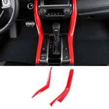 Gear Shift Both Side Strip Cover Trim For Honda Civic 10th 2016-2021 Bright Red