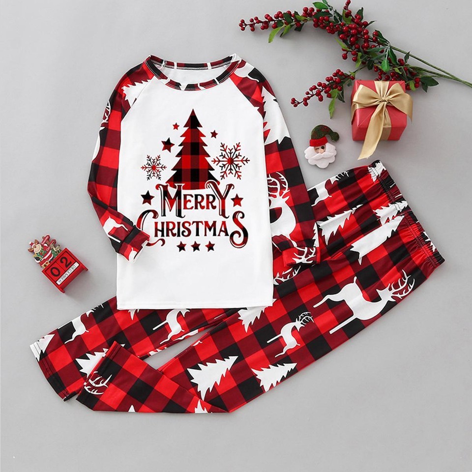 Christmas Tree PJs Family Matching Adult Kids Xmas Sleepwear Girl