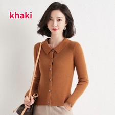 Lady Knitted Sweater Cardigan Knitwear Jumper Coat Jacket Tops Button Knitwear