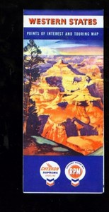 1959 Chevron Western States foldout travel map