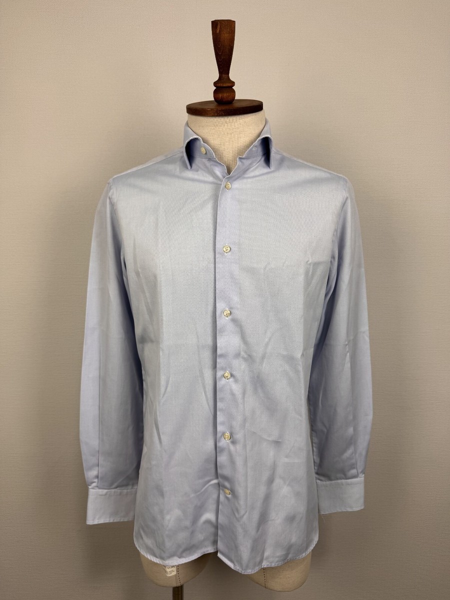 boggi dress shirts Boggi Milano, Regular Fit Cotton Twill Shirt, Man, Light Blue, Size: 42