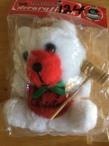 Commodore 4 Holiday Decorations Ornaments Japan Old Stock Bears Monkey Dog - Picture 4 of 11