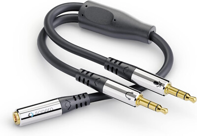 Audio Klinken Y-Adapter Kabel Aux Y Splitter Verteiler Stereo Y Adapter 0,25m