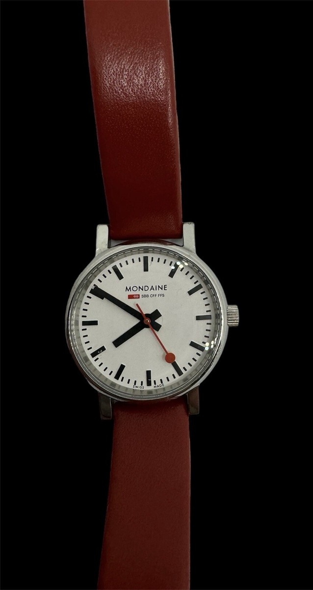 Mondaine SBB CFF FFS Stainless Steel Swiss Railways Watch M7606