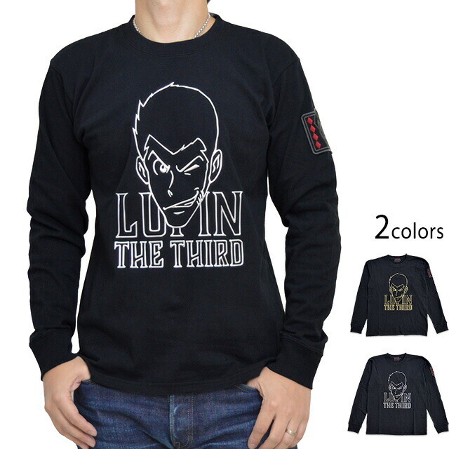 Lupin the Third Long Sleeve T-Shirt Phantom Thief Lupin XXL Size Black/Silver