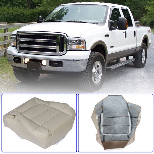 Driver Bottom Seat Cover For 2002-2007 Ford F250 F350 Super Duty Lariat Beige - Picture 9 of 10