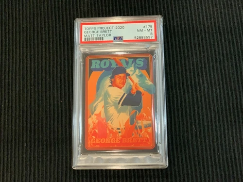 2020 TOPPS PROJECT #175 GEORGE BRETT / MATT TAYLOR *PSA 8 NM-MINT*  ROYALS