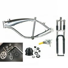 2.4L Brushed Alum Gas Tank Frame & Petcock, Wide Crank Kit, Bike Fork & Headset