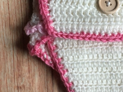 Diaper Cover size 0 6 months New NWT baby Girls boutique Pink white Crocheted - Picture 10 of 12