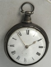1815 Th Johnson Key Wind Sterling Pair Case Verge Chain Drive Fusee Pocket Watch