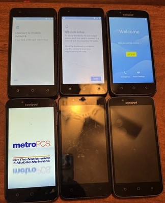 Lot of 6 Coolpad Legacy 3622, 3632, 3310,  8GB Fast Ship Parts Repair!