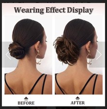 RUWISS Claw Clip Messy Bun With Real Human Hair Dark Brown/Black