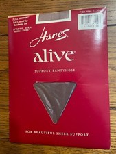Vintage Hanes Alive Full Support Pantyhose Size A Barely There Style 810 - New