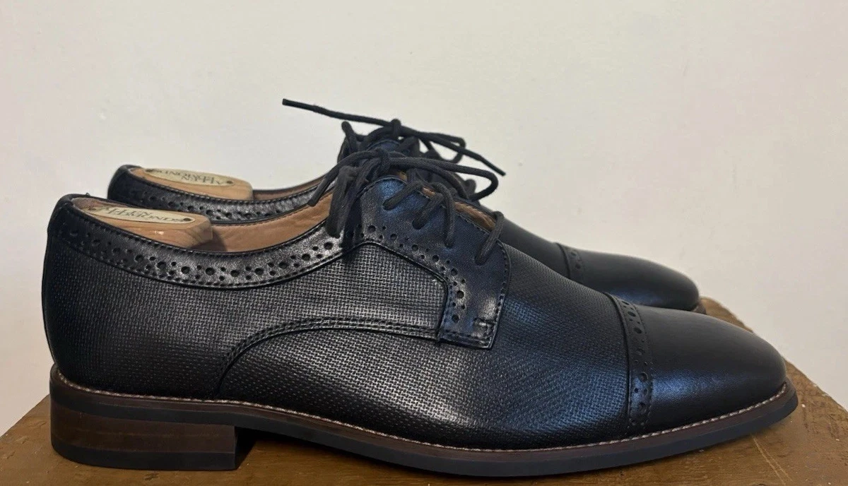 La Milano Black Men\'s Classic Oxford  Dress Shoes La Milano Black Dress Shoes for Men for sale | eBay main image 4