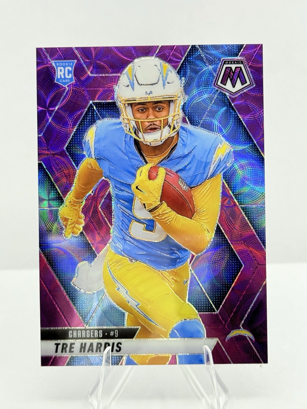 2025 Panini Mosaic Tre Harris #326 Purple Scope RC Chargers