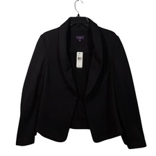 NEW NYDJ Blazer Womens Medium Black Shawl Open Front Stretch Knit Workwear