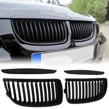 Für BMW 3er E90 E91 vor 2008 Nieren Grill Kühlergrill GLANZ SCHWARZ Doppelsteg