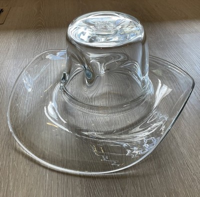 Vintage Blenko MCM Glass Cowboy Hat Vase Sculpture Ice Bucket - No Chips/Cracks