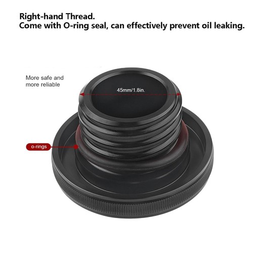 Black Fuel Oil Gas Cap Tank Cover For Harley Softail Dyna Sportster 883 1200 XL - Picture 4 of 10