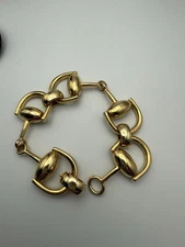 Snaffle Bit Bracelet Gold Toned Horse Equestrian Style Jewelry